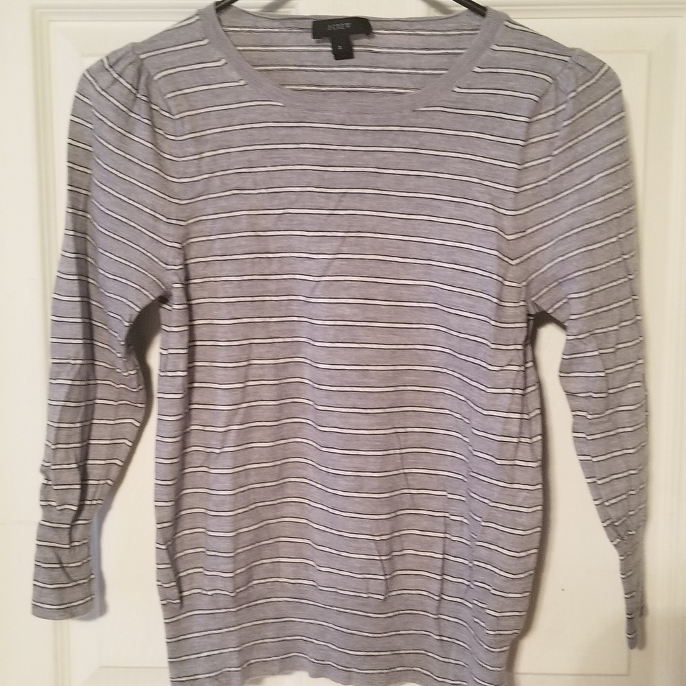J crew 3/4 sleeve striped sweater